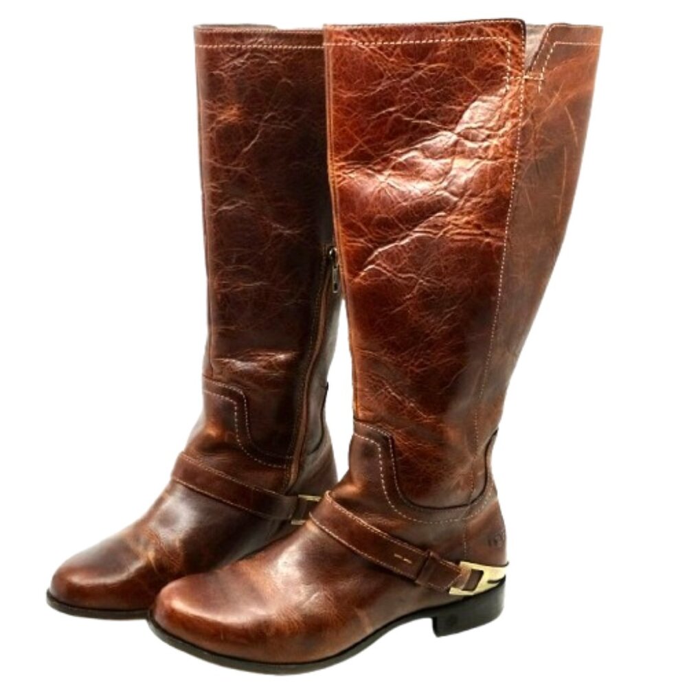 UGG~Channing~WOMENS TALL LEATHER RIDING EQUESTRIAN BOOTS DISTRESSED Size 8